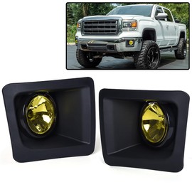 ALLGOOD Fog Lights w/Bulbs, Compatible with GMC Sierra 1500 2014-2015, Yellow Lens Front Bumper Driving Fog Lights Lamps 1Pair
