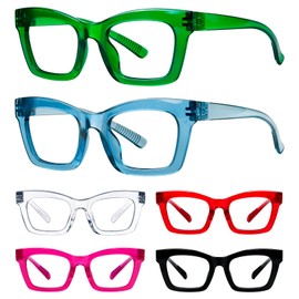 Eyekepper Reading Glasses Metalless Screwless Spring Hinges Cat-Eye 6 Pack Readers Women Ladies +3.00