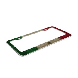 Vintage Mexican Flag License Plate Frame for Women and Men 1 Pcs Personalise Aluminum Car License Plate Cover Mexico License Plate Holder 2 Hole Standard USA Auto Tag Frame