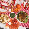 HunnmingRe 6 Pcs Thanksgiving Embroidered Pumpkin Velvet Placemats 14 Inch