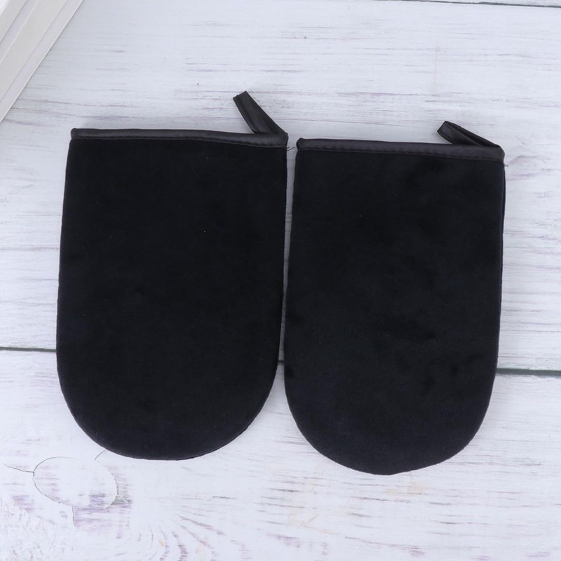 SEWACC 2 Piezas Guantes Aplicadores de Autobronceador Negro Esponja para