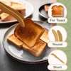 BambooMN 7" Reusable Bamboo Toast Tongs, Curved Arms, Carbonized Brown