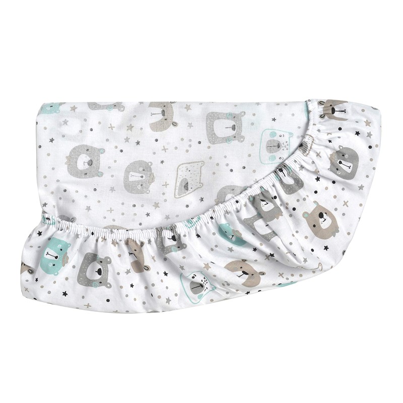 Flyideas 2 Pcs Flannel Fitted Sheets for Cribs 120x60 cm