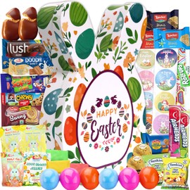 Easter Treat Bunny Box (40 Count) Filled with Treats, Snacks, Peelable Gummies, Bunny and More, Great Package for Family, Friends, Boys and Girls
