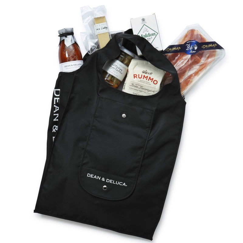DEAN&DELUCA Shopping Bag, Black, Eco Bag, Foldable, Lightweight, Compact, My