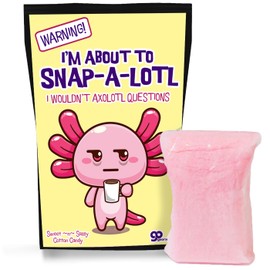 Snap-a-Lotl Cotton Candy Funny Axolotl Lovers Gift for Women Office Party Favor Mother’s Day Basket Ideas for Moms Gluten-free Strawberry