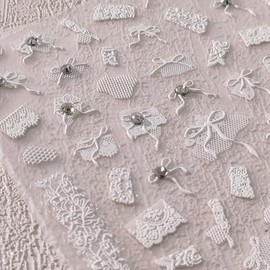 [Overseas] Nail Lace Sticker Tensor New Craft 5D Lace Butterfly 3D Nail Art Sticker Nail Sticker Week Free Size/TL-11 8 4ea