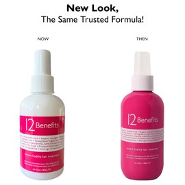 12 Benefits Leave-In Conditioner Spray + Salon-Quality Repair & Shine + 12-in-1 Professional Hair Treatment + Heat Protection + Anti-Frizz + Detangles & Strengthens + Instant Healthy Hair, 6 Fl Oz