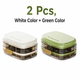 2 Pcs Portable Pill Organizer With Extended Organizer for Travel & Daily Storage – 10 Compartments Folding Pill Case for Easy Organization
