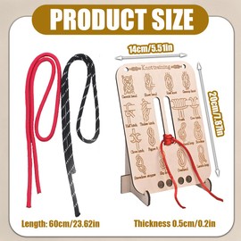 GHPKOTW 1 Set Exercise Board for Knoting, 16 Important Knot Trainers with Paracord Ropes, Durable Wooden Knot Training Set for Outdoor, Survival, Camping and Climbing