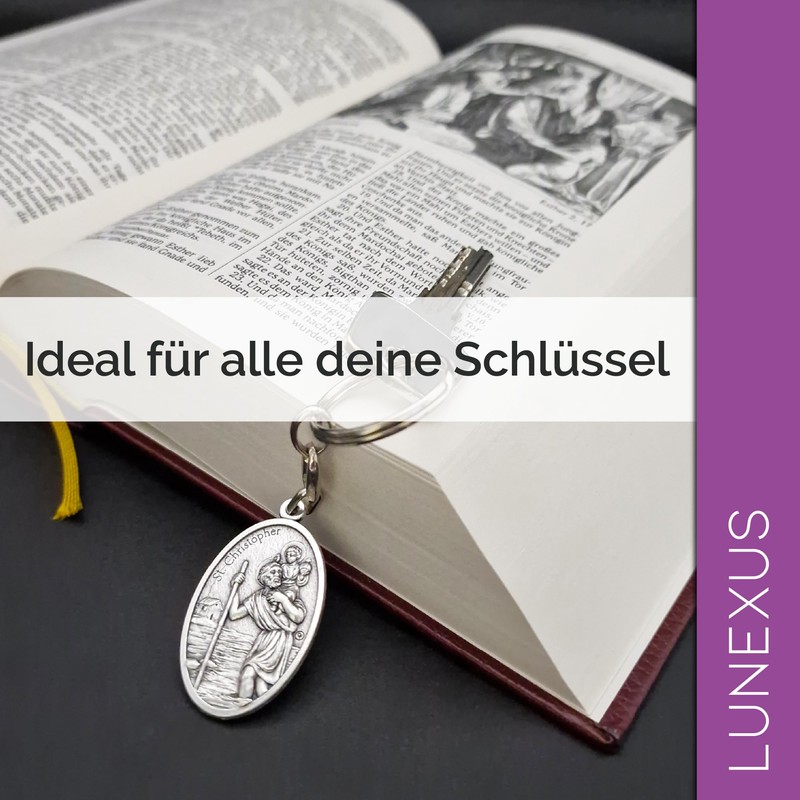 LUNEXUS Christopher Keyring 4.0 x 2.6 cm - Guardian Angel