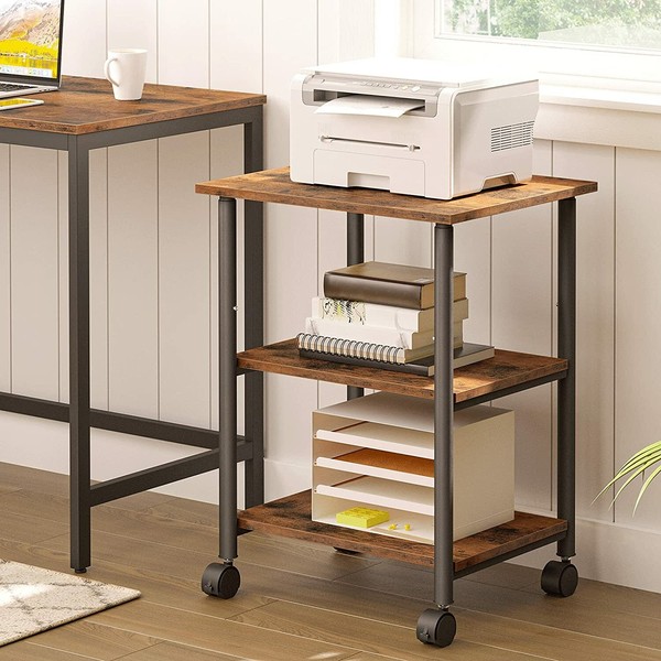 HOOBRO Mobile Printer Stand Organizer Table Rack Office Computer Laptop