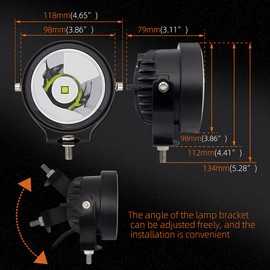 Szdystar LED Round Driving Fog Lights OffRoad Driving Spot Lights 2Pcs 4 Inch Super Bright LED Pod lights Work Auxiliary Lights Ditch Lights fit for ATV UTV SUV Pickup Motorcycle Truck Car Golf Boat