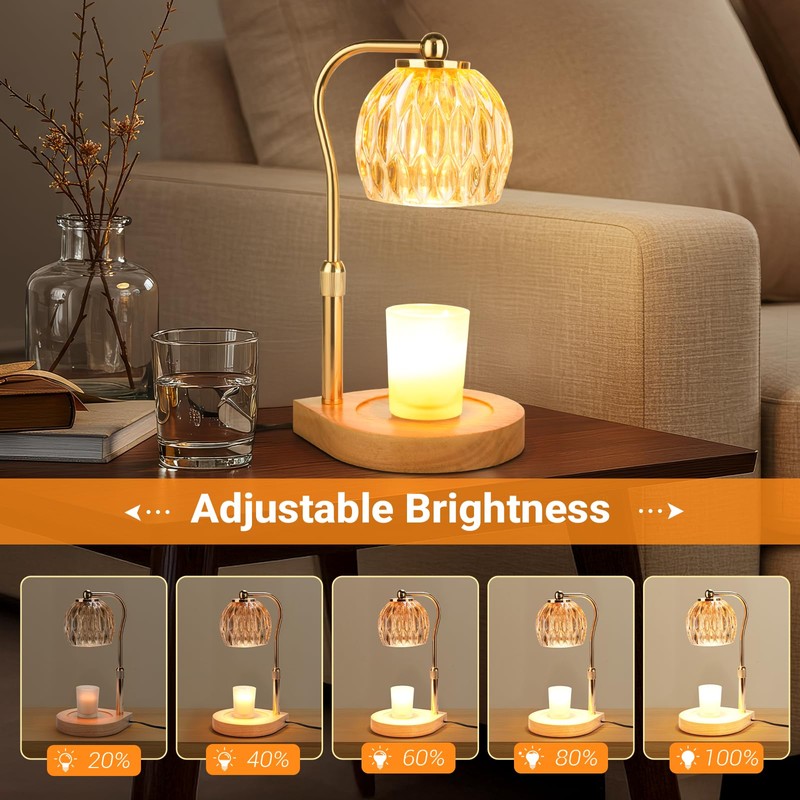 YDDQR Candle Warmer Lamp with Timer Dimmer Adjustable Height, Gift