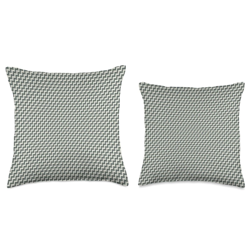 Greenish Dark Blue Gray Tweed Pattern Decor Throw Pillow