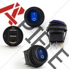 APIELE Waterproof Round Rocker Toggle Switch 2 Position DC 12V