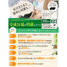 ナンバーサプリ09 ノコギリヤシ サプリ 高配合 9900mg シーベリーエキス 900mg ペポカボチャ 1650mg 前立腺の健康 【8成分配合/全成分量明記】（国産 サプリメント/60粒/30日分）（1袋）