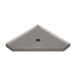 QDÉCOR Corner Shower Shelf Bathroom Caddy, Wall Mounted Retrofit For Tiled Shower Walls, Bathroom Storage Organizer, 8 Inch Geo Flatback Design, Brushed Nickel Finish