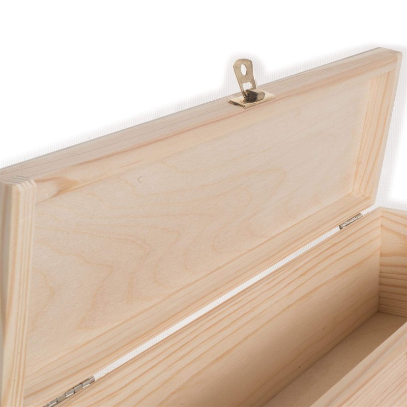 Oblong Wooden Box with Lid | 33 x 10 x