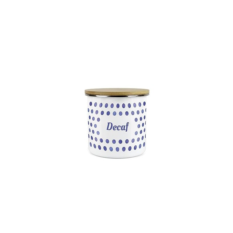Purely Home Indigo Blue Polka Dots Decaf Storage Canister -