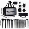Set de 42 Brochas de Maquillaje Negro con Neceser, Esponjas,