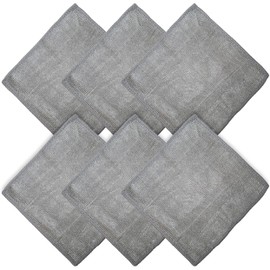 WHOOSH! Microfiber Cleaning Cloth, 6 Pack, Glasses and Screen Cleaning Cloth, Suitable for Car Screen, Computer, Laptop, iPad, MacBook, Smart Phone, Monitor, Eyeglasses, Watches (6 x 6 Inch), Grey