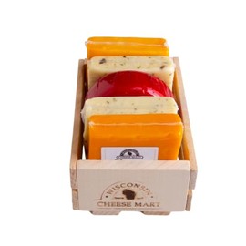 Wisconsin Nibbler Jack Cheese Gift Crate | Authentic Gourmet Wisconsin Jack Cheese | Perfect for Nibbling, Snacking, Sandwiches & Parties | Gift Box