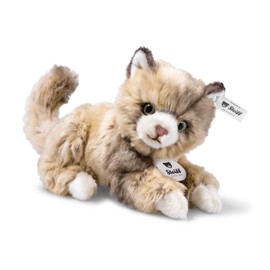 Steiff Cat Plush Animal Toy, Spotted Brown