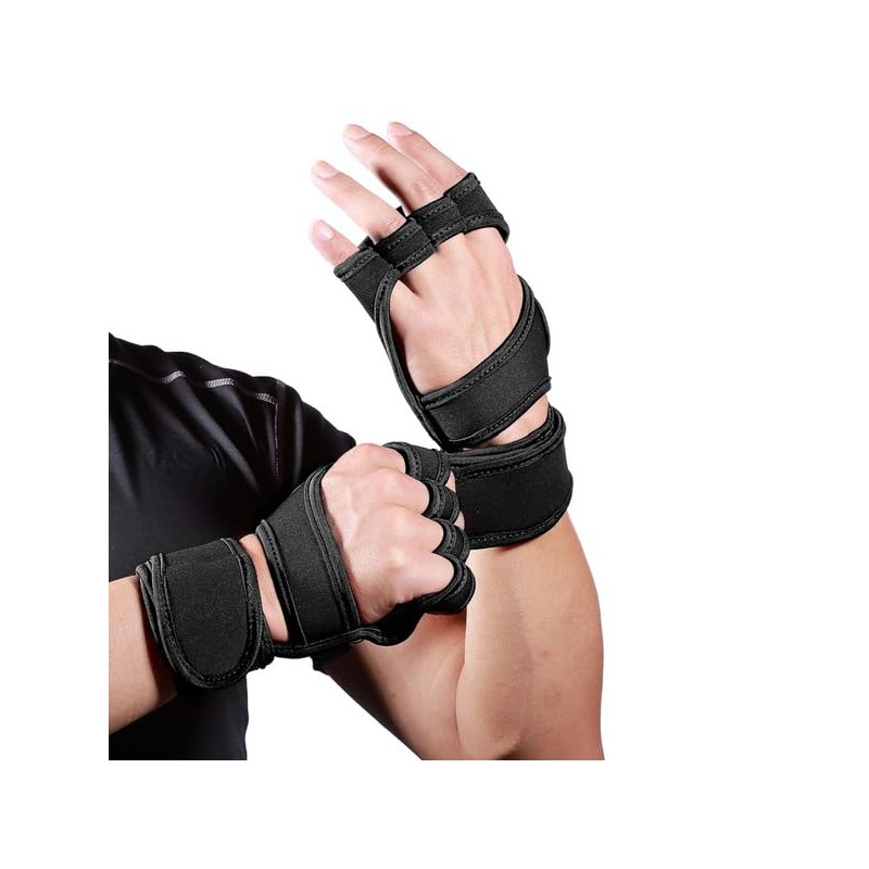 Weight Lifting Workout Gloves with Built-in Wrist Wraps for Men