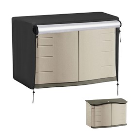 Guisong Outdoor Storage Shed Cover for Rubber Maid, Waterproof Rubber Made Outdoor Storage Deck Box Cover 4.5Ft,Heavy Duty Patio Cabinet Covers for Lawn Furniture，55.5" W x 29" D x 35" H