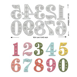 BENECREAT Threading Numbers 0~9 Cutting Dies Stencils, Carbon Steel Die Cuts DIY Craft Embossing Template for Card Making Photo Decorative Paper Scrapbooking, 0.8mm Thick