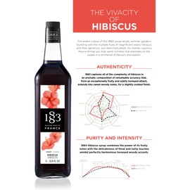 1883 Hibiscus Syrup for Drinks, Made in France, 1 Liter Plastic Bottle