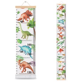 HIFOT Kids Growth Chart Height Measuring Chart, Dinosaur Canvas Wall Hanging Rulers for Baby Children Kids Boys Bedroom Decor 74.8''* 7.87''