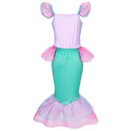 KumSoomliy Girls Pincess Mermaid Costume Dress Fancy Party Dressing up Dresses Fairy Tales Childs Outfits Evening Clothes Pink 3-4 Years 110