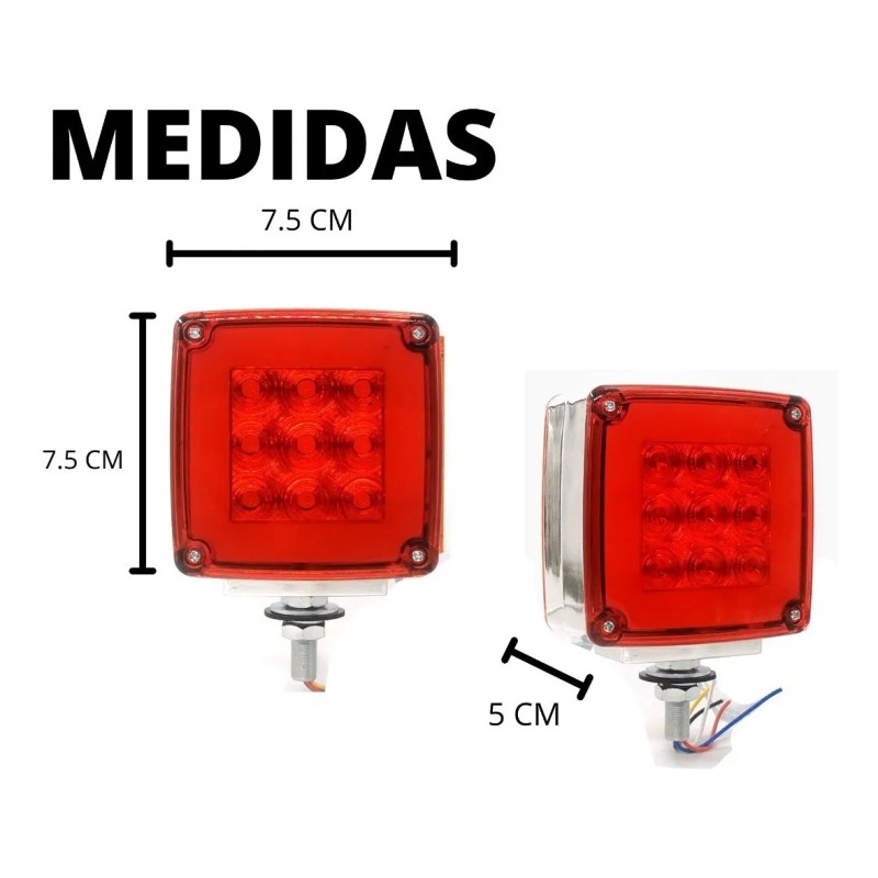 Par Plafon 24 Led Direccional Cuadrada Gel Estrobo 12-24v