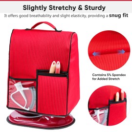 BAGSPRITE Stand Mixer Cover with Applicance Slider for KitchenAid 6/7/8 Quart Bowl Lift Mixers – Kitchen Appliance Dust Cover with Pockets for Kitchen Aid Accessories and Attachments