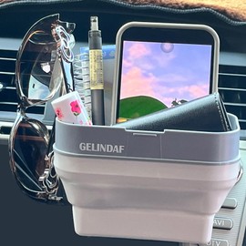 GELINDAF Car Vent Organizer Pocket, Car French Fry Holder, Vehicle Front Seat Universal Silicone Stroage Box for Fry Burger Phone Wallet Coins Cards Keys Glasses Remote Headphone