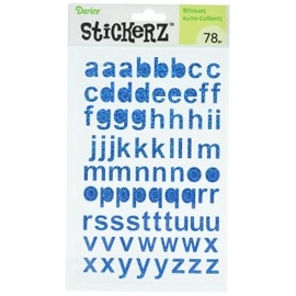 Stickerz 1214-05 Alphabet Blue Glitter Holo Lower Case, 5x8