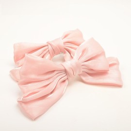 qbodp 2 Pack Bow Curtain Tiebacks Clip Aesthetic Tie Backs for Curtains, Home Decor Living Room Curtain Decoration Clip, Light Pink