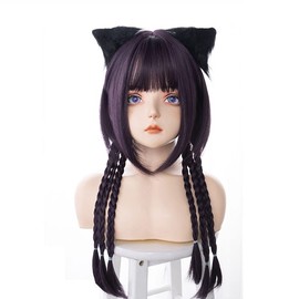 Harajuku Style Jellyfish Small Face Effect Heat Resistant Wig, Long Straight Cosplay Party, Lolita Style, Everyday Wig, Purple