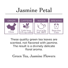 Two Leaves and a Bud Jasmine Green Tea Bags, 15 Count (Pack of 6) Whole Leaf Green Tea in Pyramid Sachet Bags, Compostable Sachets, Delicious Hot or Iced with Milk or Sugar or Honey or Plain