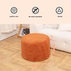 Round Pouf Ottoman Stuffed 20 x 20 x 14 Inches
