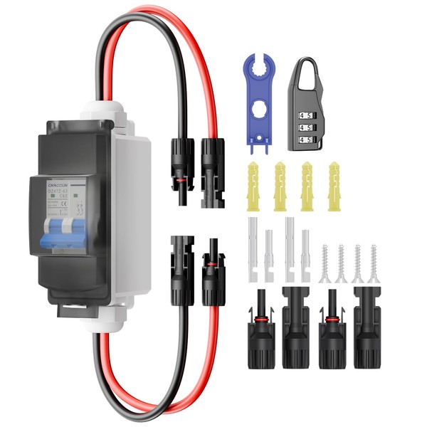 Solar Panel Disconnect Switch, cnaodun 63Amp DC 1000V Miniature Circuit