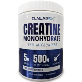 Creatine Monohydrate Powder - 500g Tub (200 Mesh) | Fine Grade, Pure & Mixes Easily | Includes Scoop | Unflavoured | Made in The UK by CLN Labs