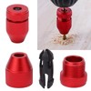 Adjustable Drill Stop Collar Aluminum Alloy Red Anti Slip Nylon
