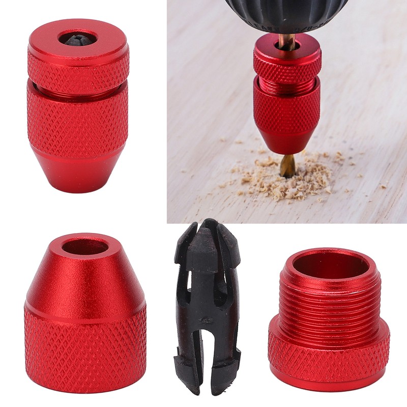 Adjustable Drill Stop Collar Aluminum Alloy Red Anti Slip Nylon