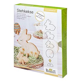 RBV Birkmann Cookie Cutter Set Stand-Up-Easter 5 pcs, Metal, Silver, 23 x 16 x 3 cm