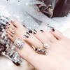 Uñas Postizas con Diamantes de Imitación, Cobertura Completa, 24 Piezas,