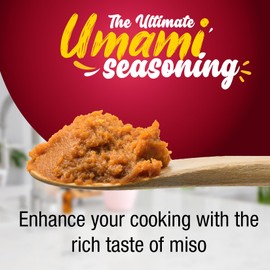 Fusion Select Organic Red Miso Paste - Made of Fermented Soy Bean & Rice - Savory Japanese Seasoning For Cooking Soup Base, Broth, Stew, Salad Dressing, Sauce, Marinade, Ramen - 15 Servings, 300g