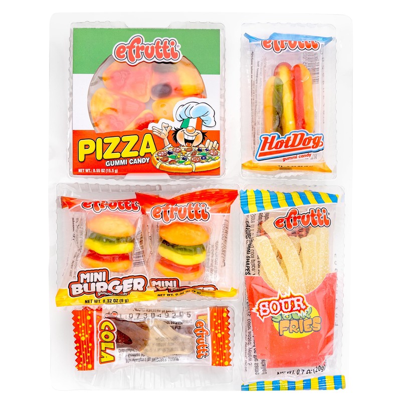 Efrutti, The Original Lunch Bag Candy - Pizza, Hot Dog,